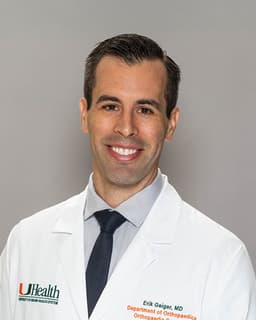 Erik J. Geiger, fellowship faculty at Department of Orthopaedics, University of Miami Miller School of Medicine