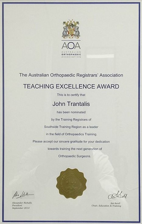 John Trantalis, fellowship faculty at Concord Repatriation General Hospital / University of Sydney / UNSW